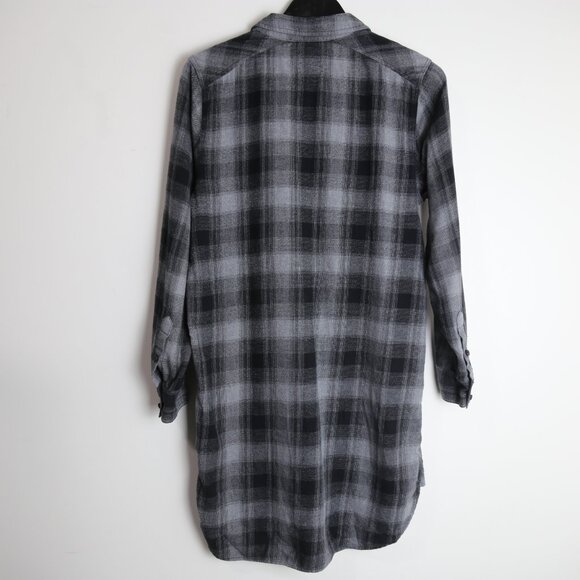 Aritzia Wilfred‎ Free Black Grey Long Sleeve Cotton Shirtdress Size Medium - Picture 6 of 8